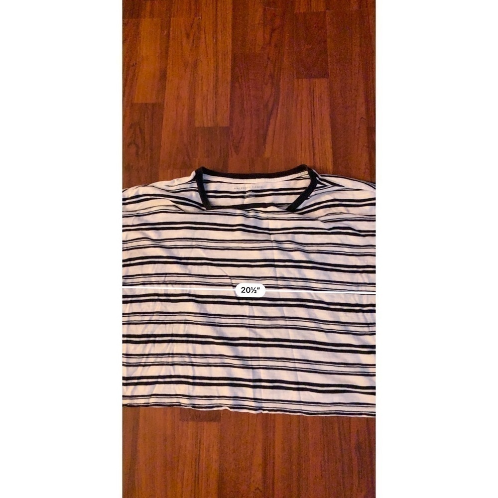 American Eagle Women’s Striped Cropped Blouse Size Medium - Picture 3 of 7